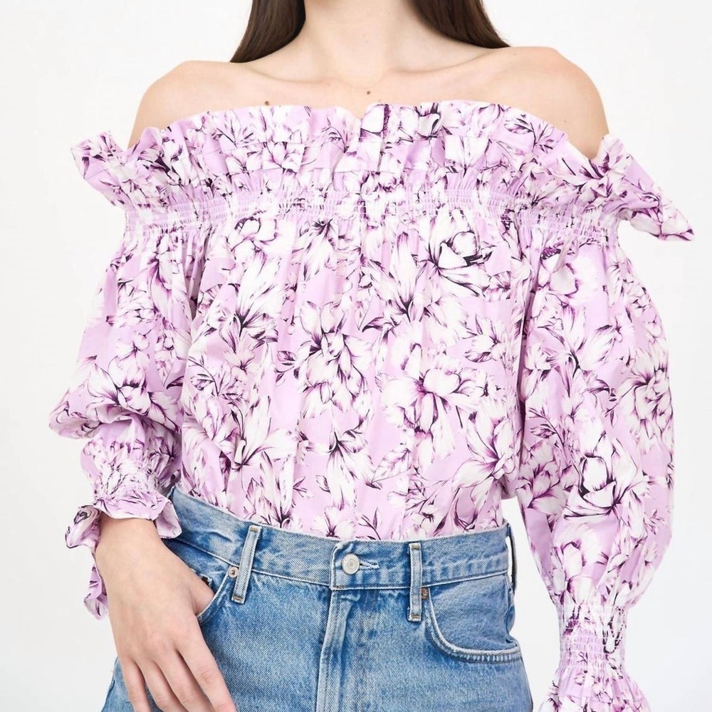NEW CHRISTY LYNN regina top in pink vintage floral